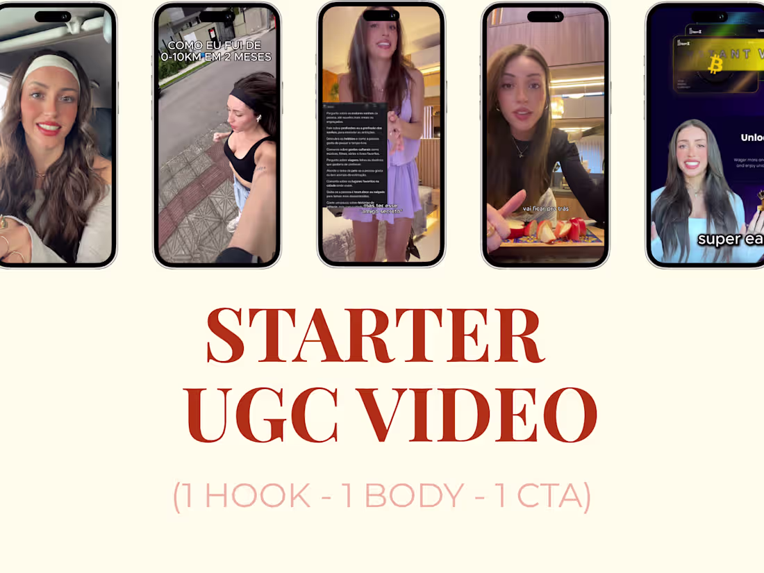 Cover image for Starter UGC Video Package (1 Hook + 1 Body + 1 CTA)