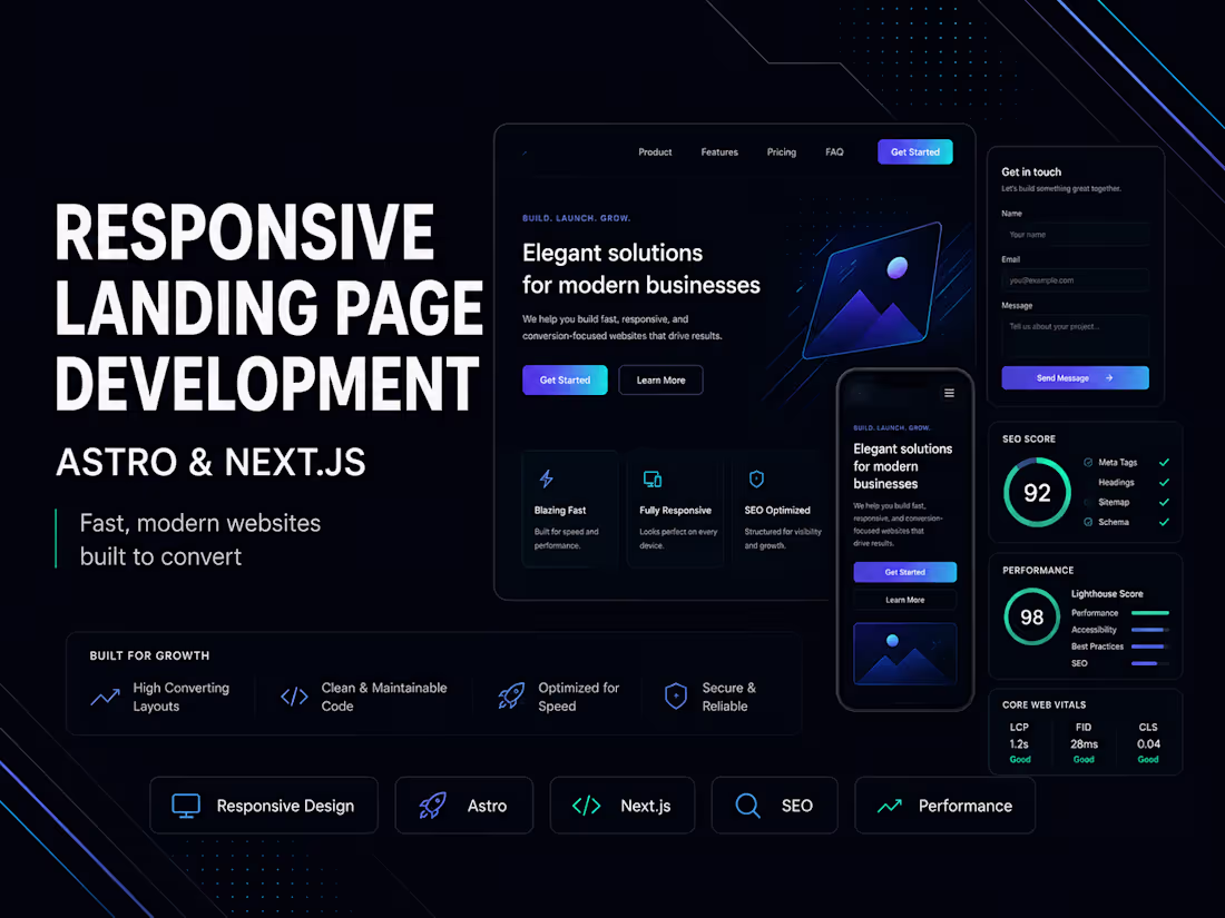 Cover image for Responsive Landing Page Development with Astro & Next.js