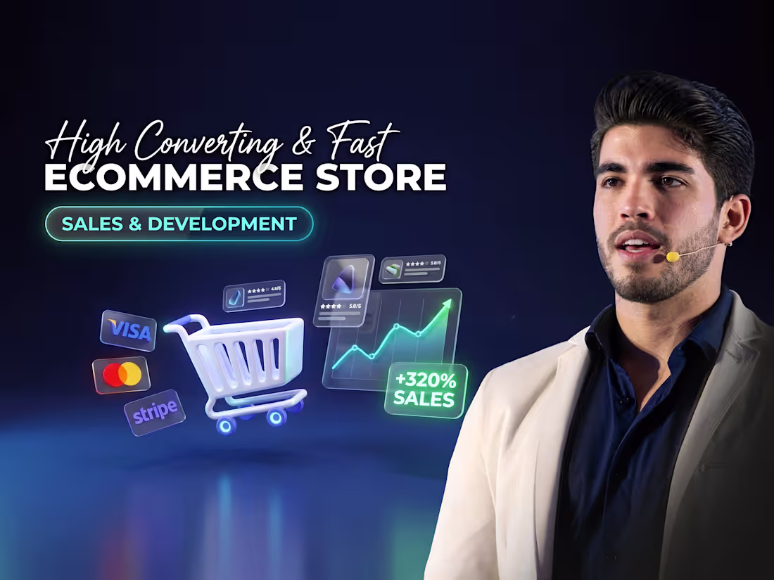 Cover image for Custom ecommerce website development for online store sales