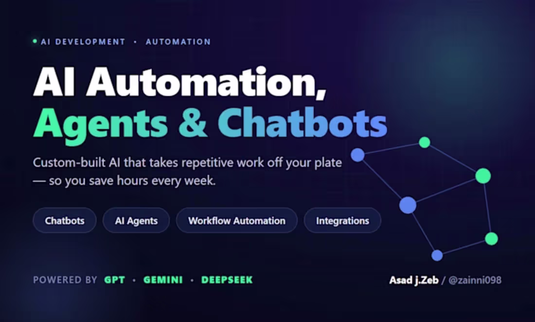 Cover image for build ai automation, ai agents and chatbots for your business