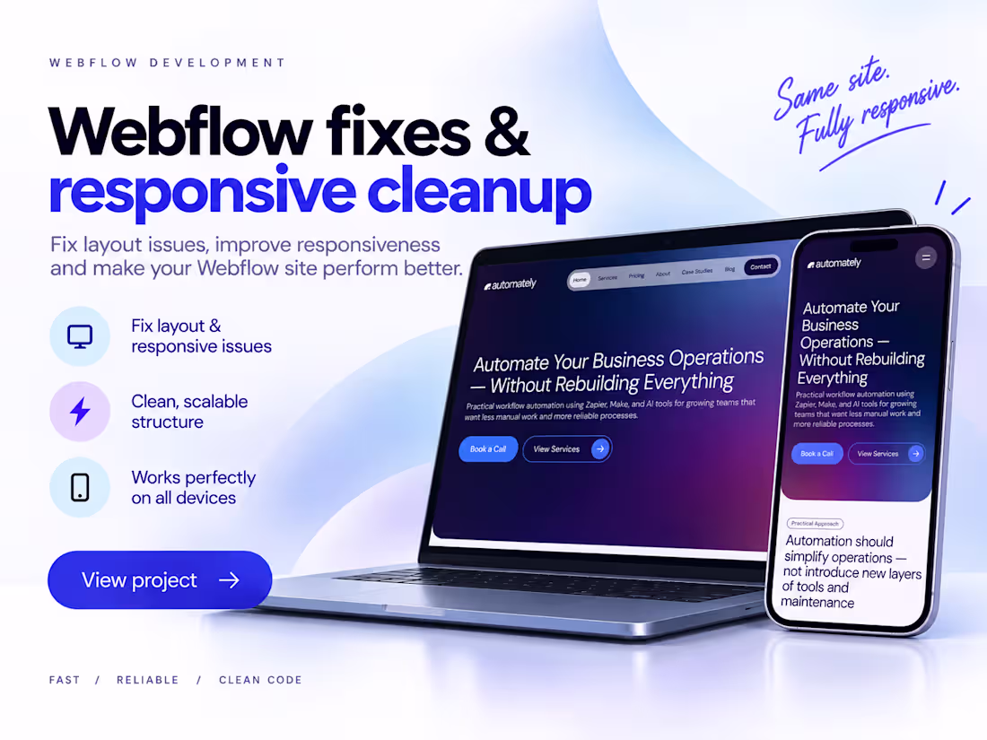 Cover image for Webflow Responsive & Bug Fixes