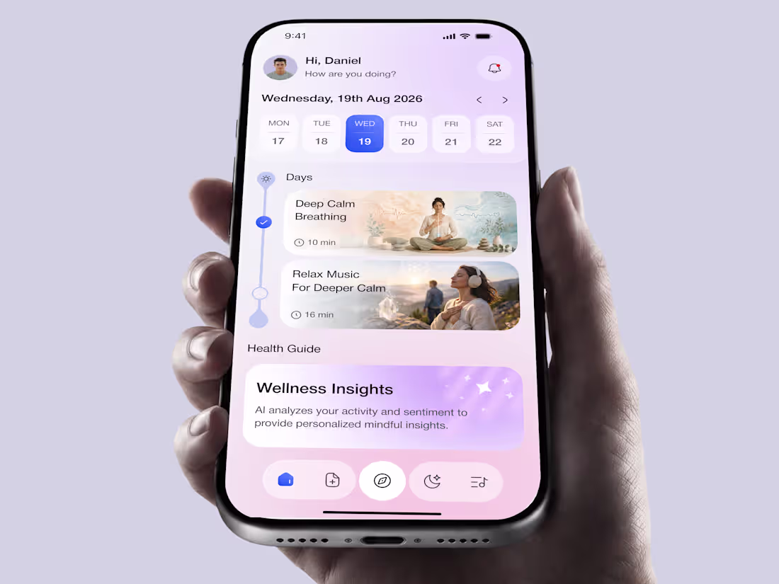 Cover image for Mental Health & Meditation Mobile App UI/UX Design