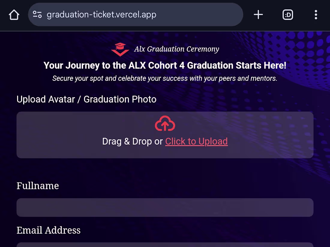 Cover image for A graduation form website 