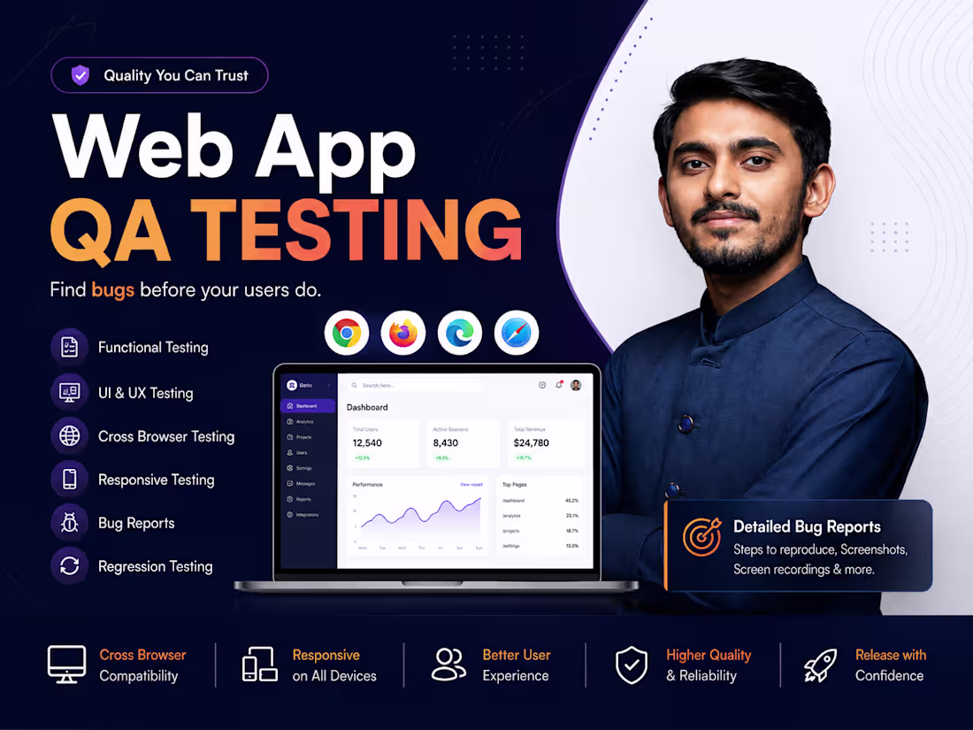 Cover image for Web App QA Testing with Detailed Bug Reports
