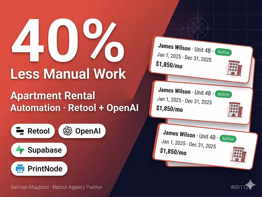 Cover image for Apartment Rental System with Retool