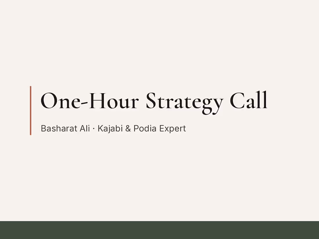 Cover image for One-Hour Strategy Call