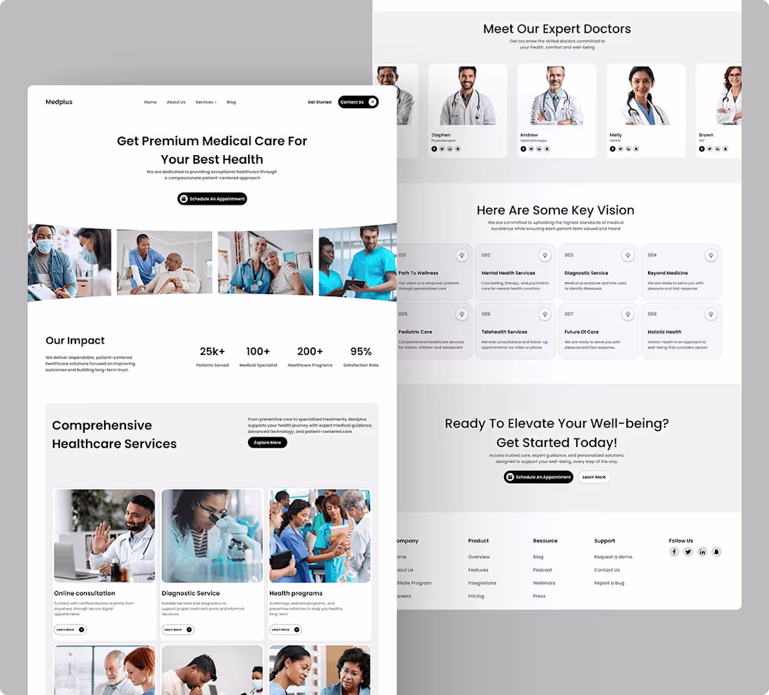 Cover image for Healthcare Landing Page Design for Medplus