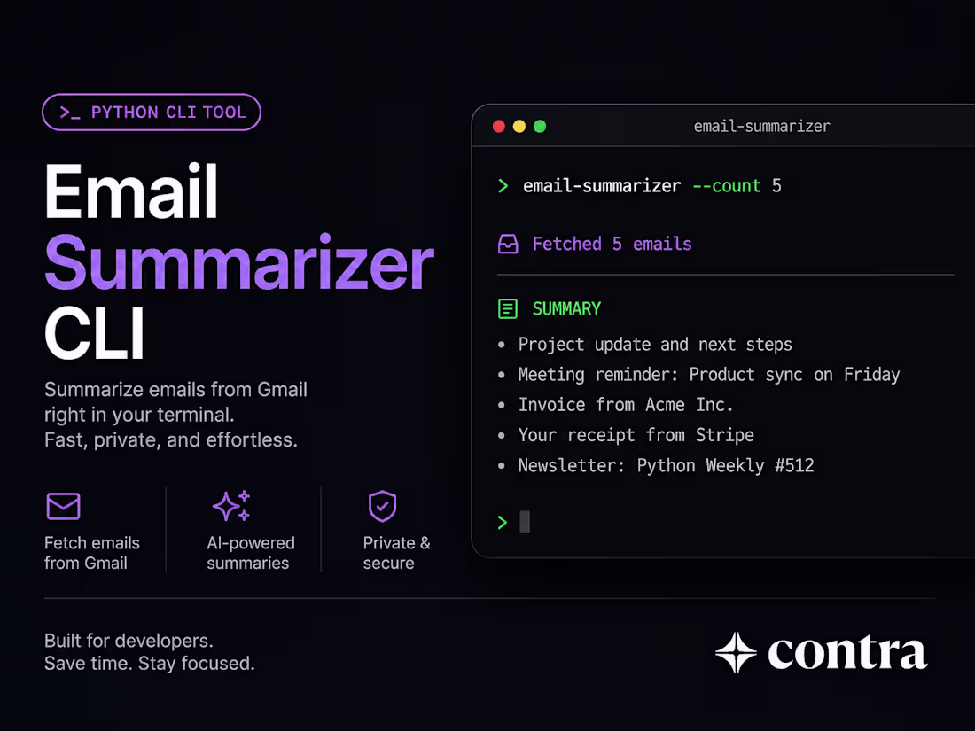 Cover image for Email Summarizer — Python CLI