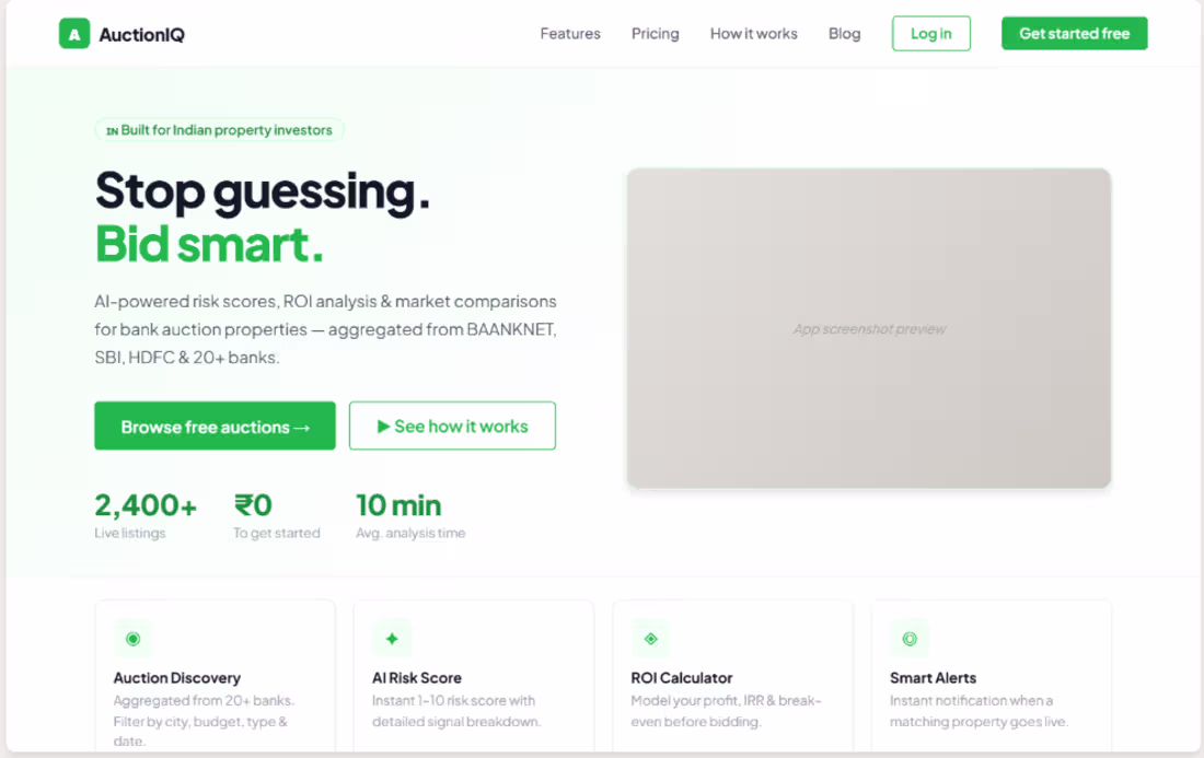 Cover image for AuctionIQ is an AI-powered platform for