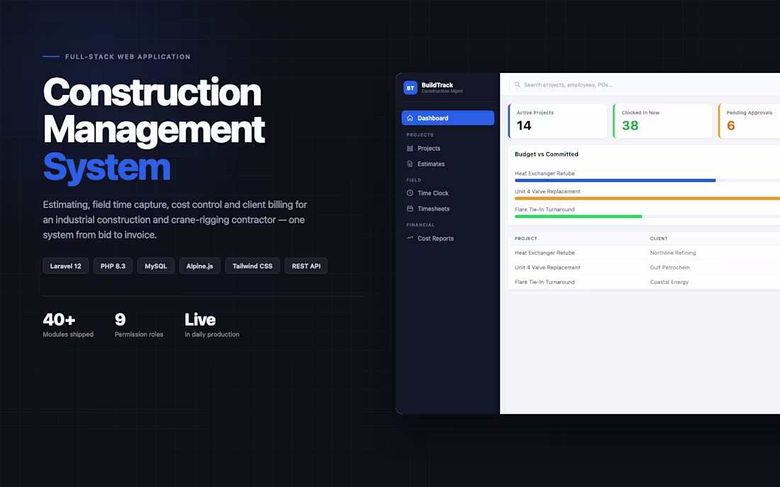 Cover image for A full-stack construction management platform