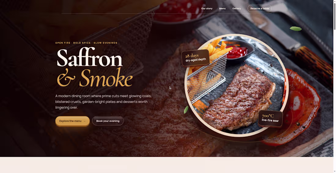 Cover image for Saffron & Smoke — Restaurant Website