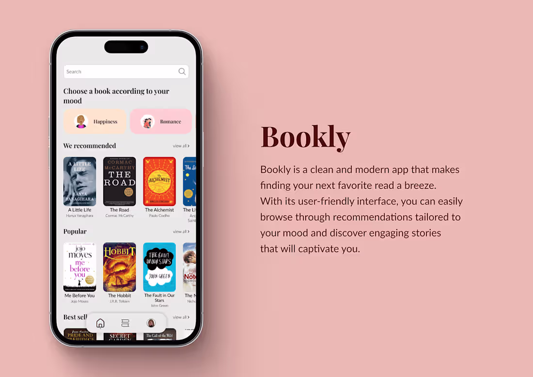 Cover image for Bookly App UI :: Behance