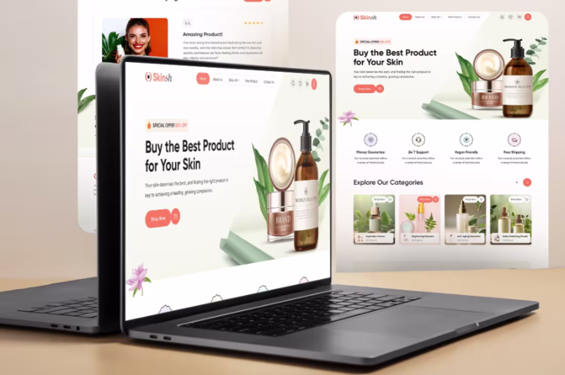 Cover image for Beauty product landing page design