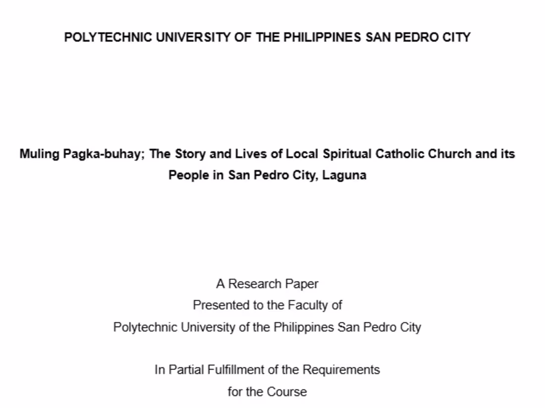 Cover image for Muling Pagka-buhay Church: A Case Study