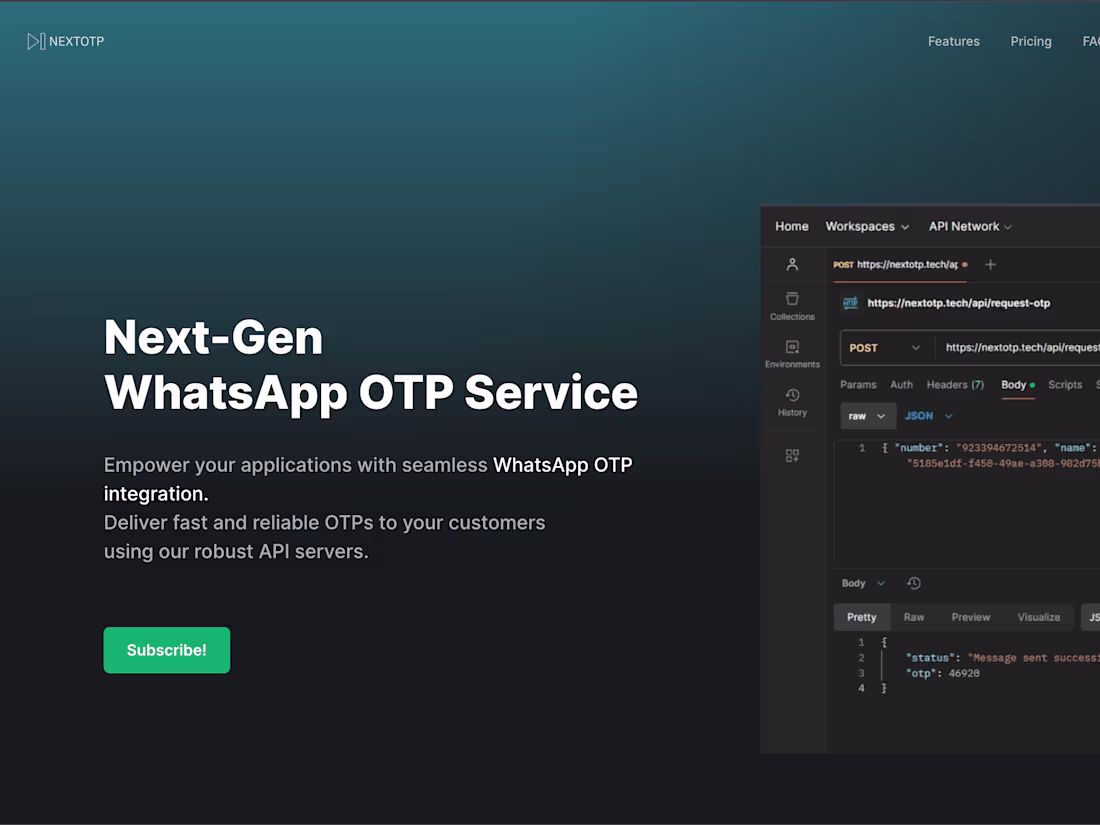 Cover image for NextOtp - SAAS that provides 2FA and OTP