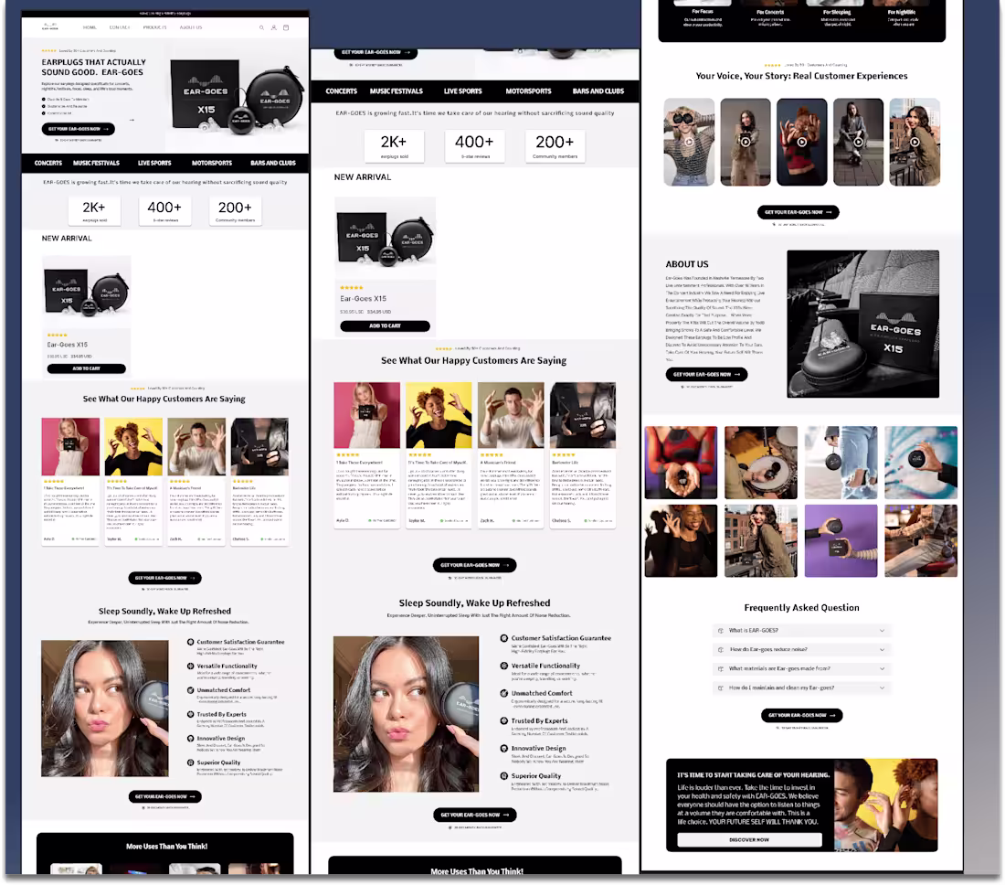 Cover image for website design and develop for Eargoes brand