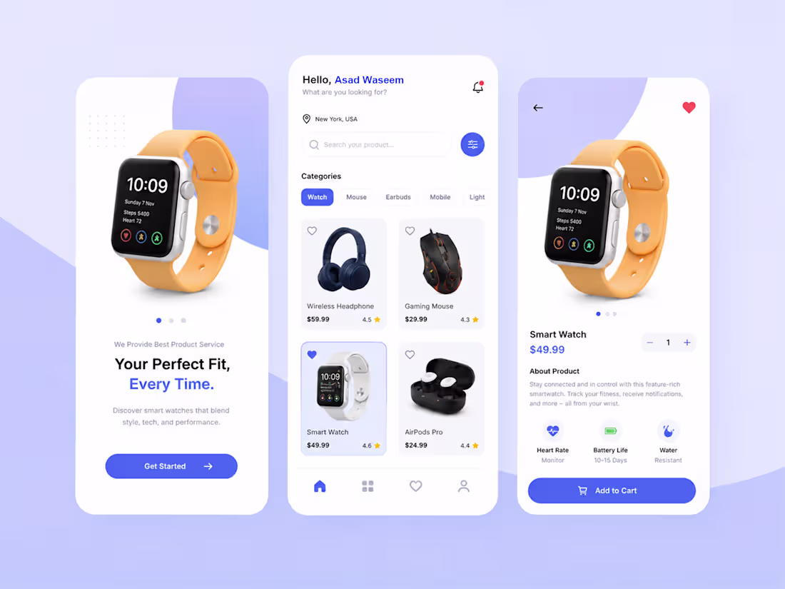 Cover image for Modern Smartwatch E-Commerce Mobile UI