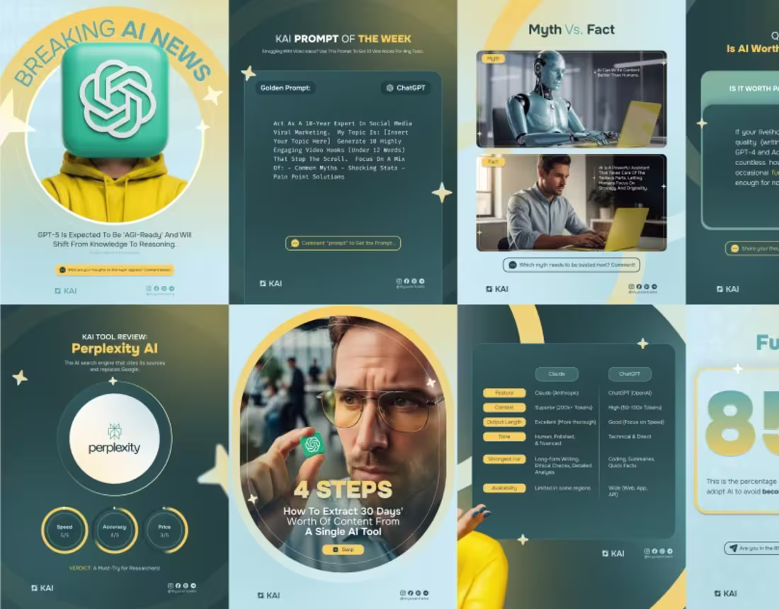 Cover image for KAI: Social Media Kit for AI Experts Canva & Figma