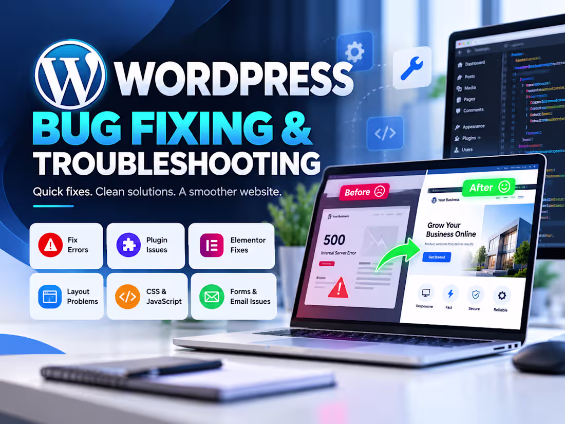 Cover image for WordPress Bug Fixing & Troubleshooting
