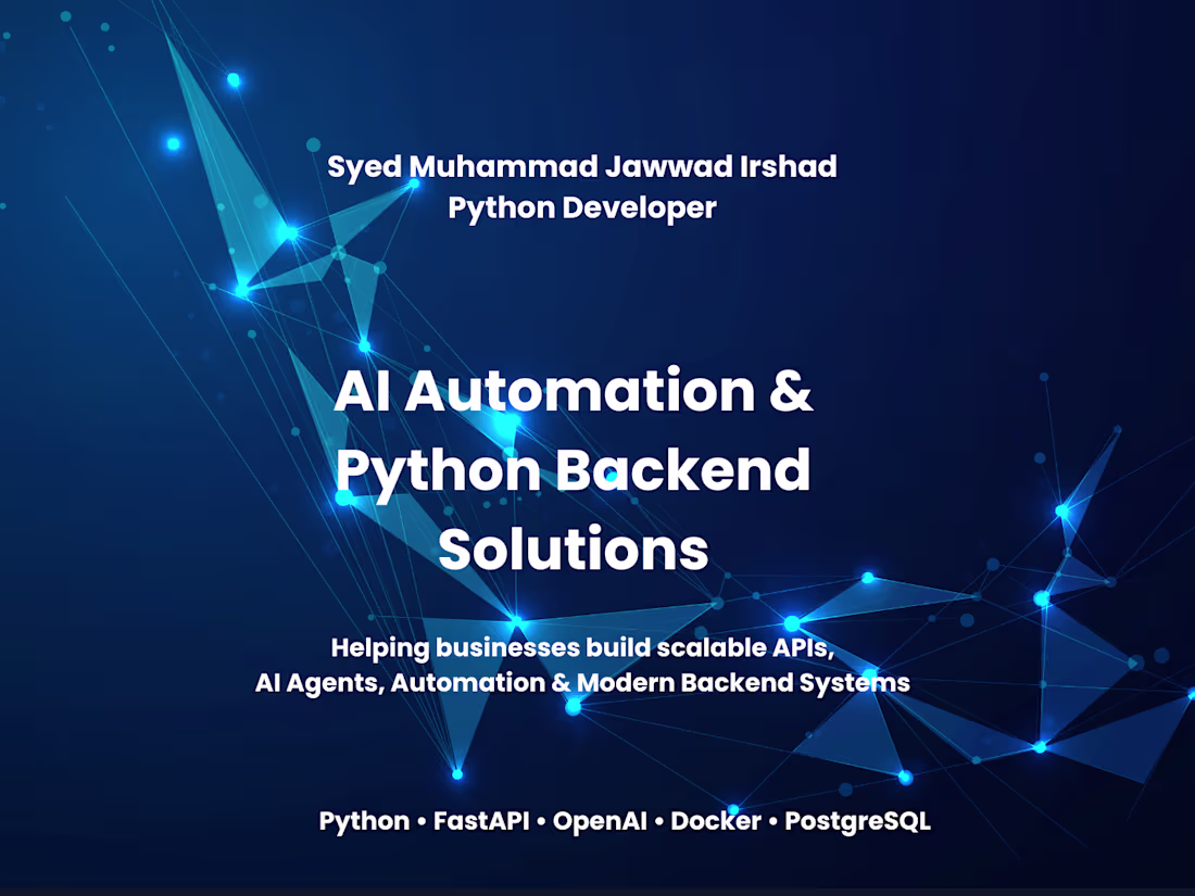 Cover image for Build AI Automation & Python Backend Solutions