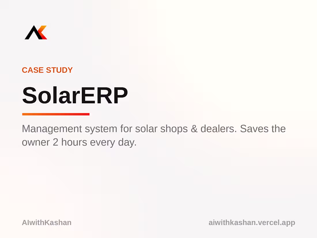 Cover image for SolarERP — Management System for Solar Shops & Dealers