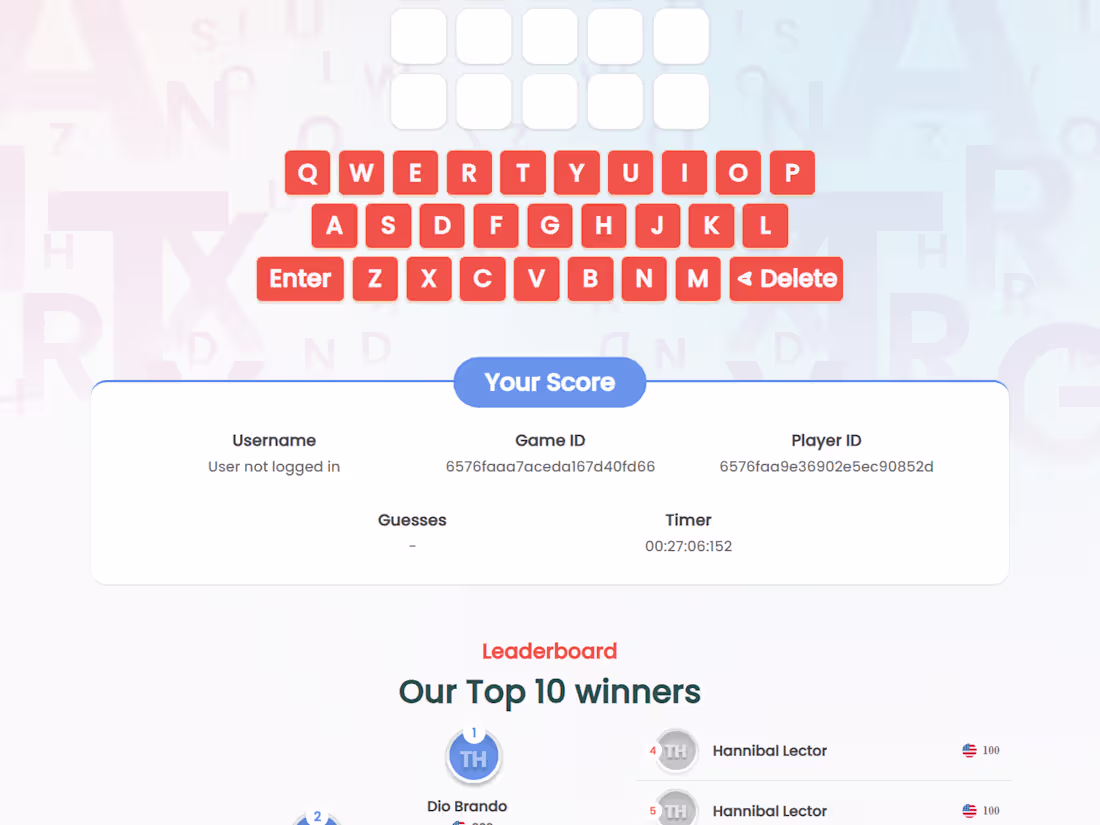 Cover image for Wordle App