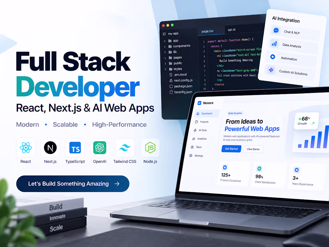 Cover image for Full Stack Developer | React, Next.js & AI Web Apps