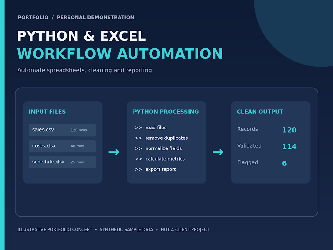 Cover image for Python & Excel Automation for Business Workflows
