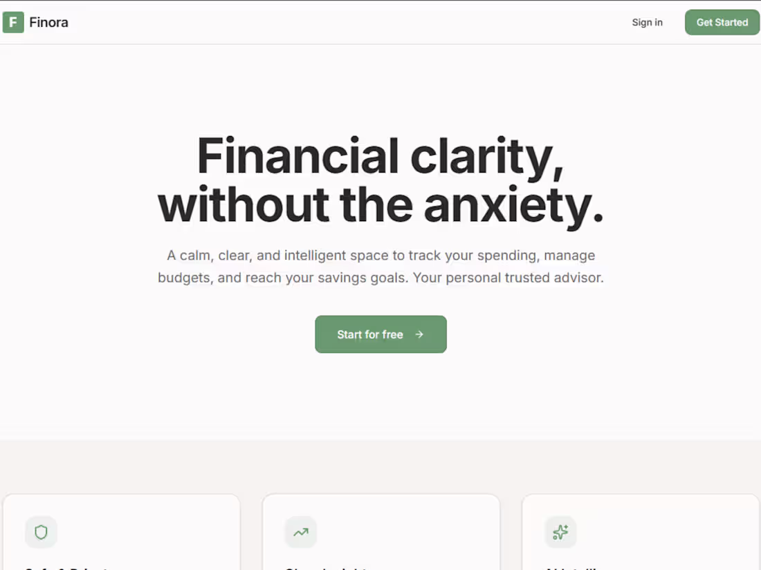 Cover image for Finora is a modern finance