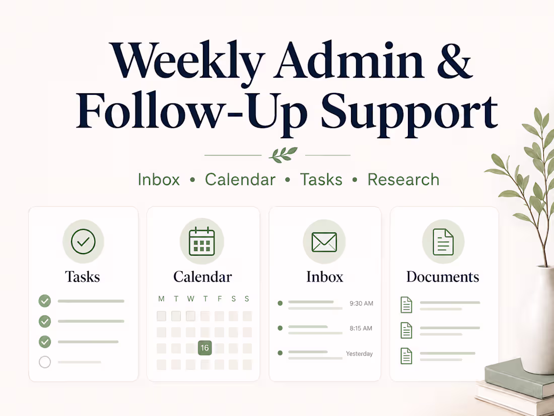 Cover image for Weekly Admin & Follow-Up Support