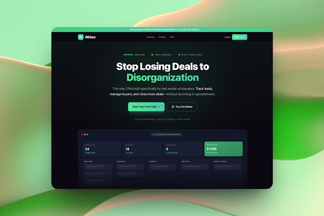 Cover image for High-Converting SaaS Landing Page for Real Estate CRM