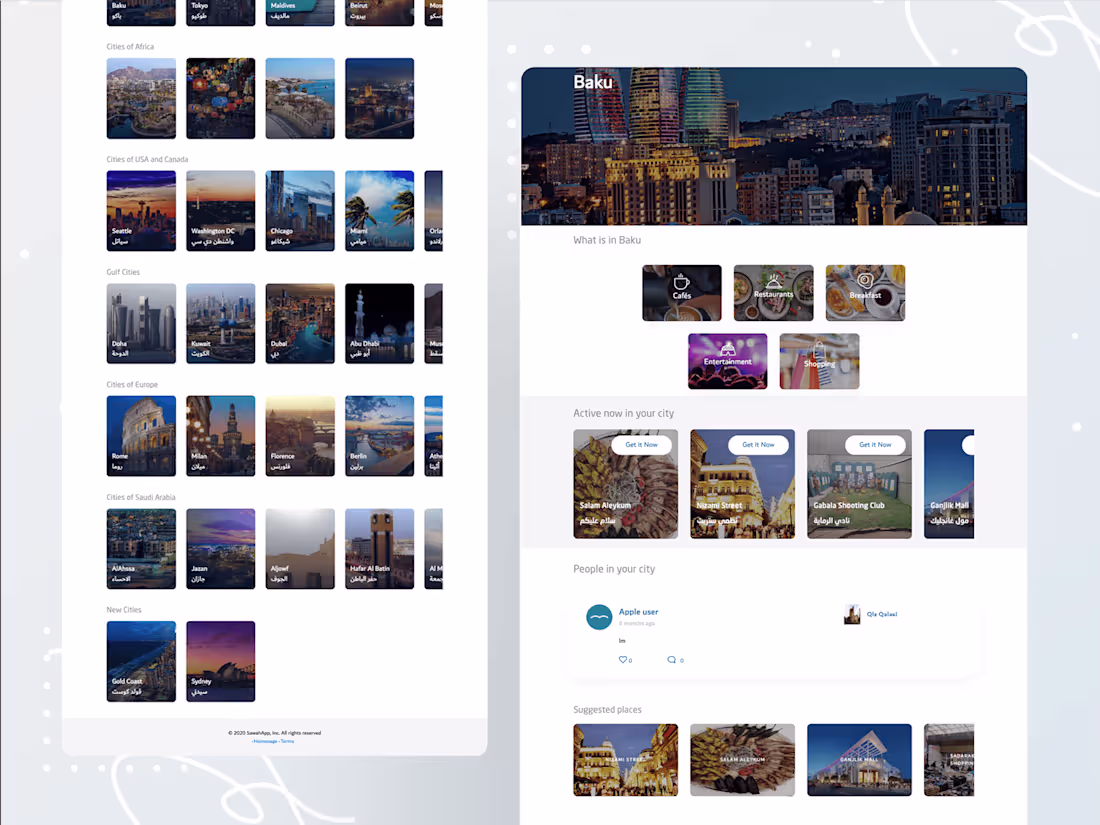 Cover image for Sawah — Travel & Tourism Platform for Middle Eastern Cities