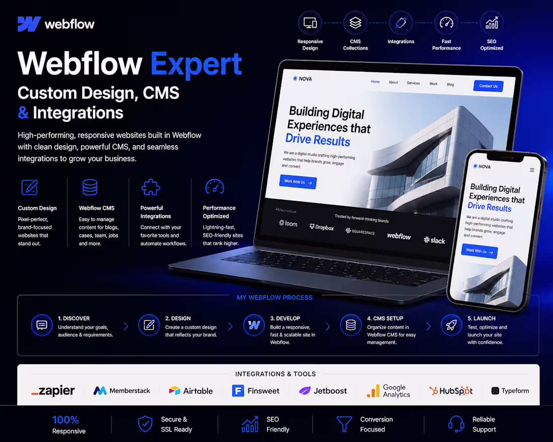 Cover image for Webflow Expert | Custom Design, CMS & Integrations