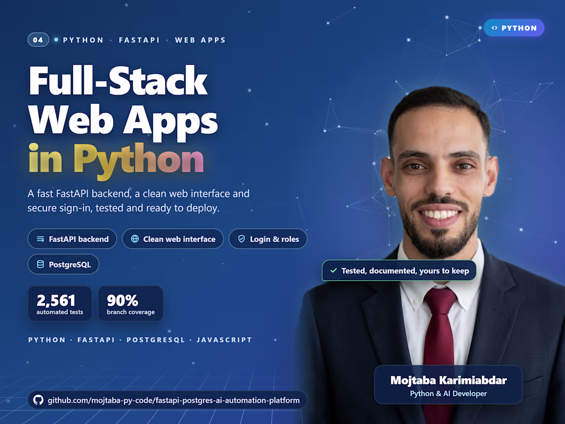 Cover image for Full-Stack Web App in Python (FastAPI)