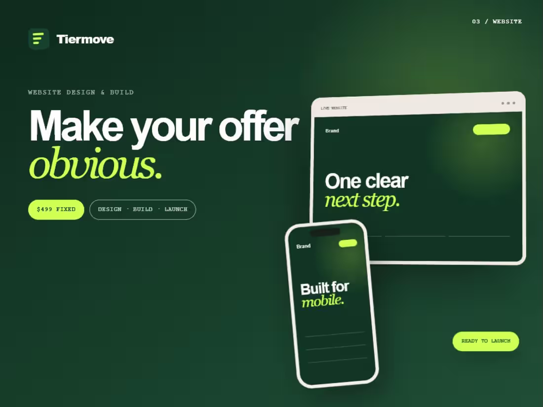 Cover image for Tiermove — Fixed-Price Service Website