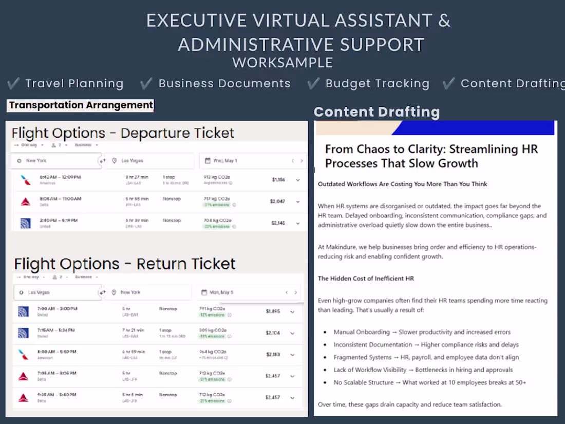 Cover image for Executive Virtual Assistant &  Administrative Support