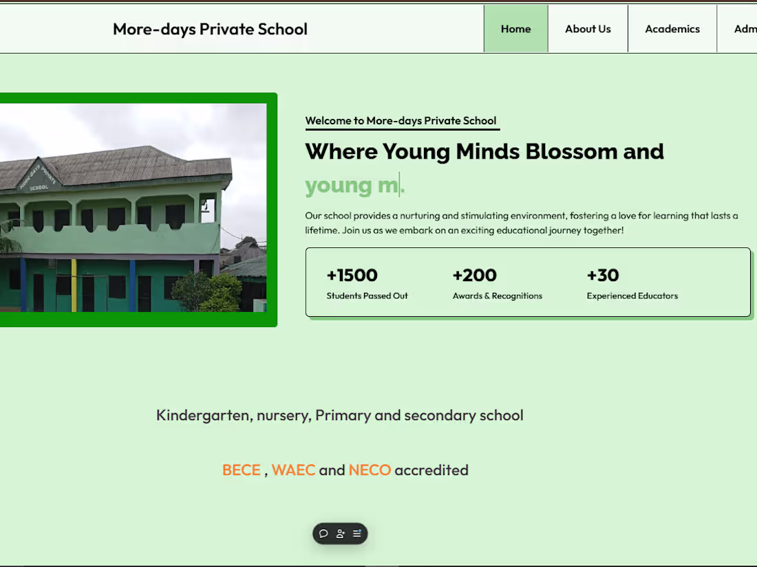 Cover image for School website with code