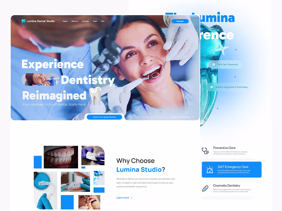 Cover image for Lumina Dental Studio: UI/UX for High-Trust Healthcare Brands...