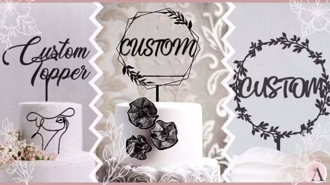 Cover image for Make a custom cake toppers wooden and acrylic, stencil pattern, 