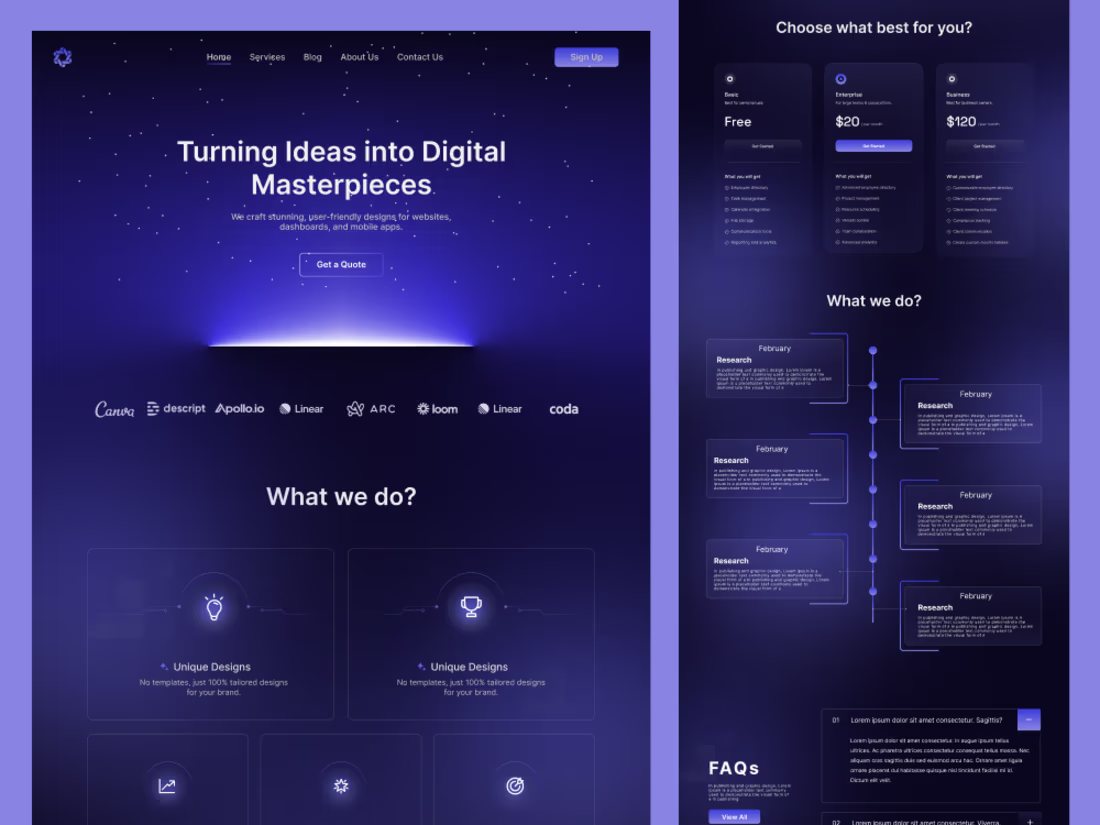Cover image for Website Design (dark ui)