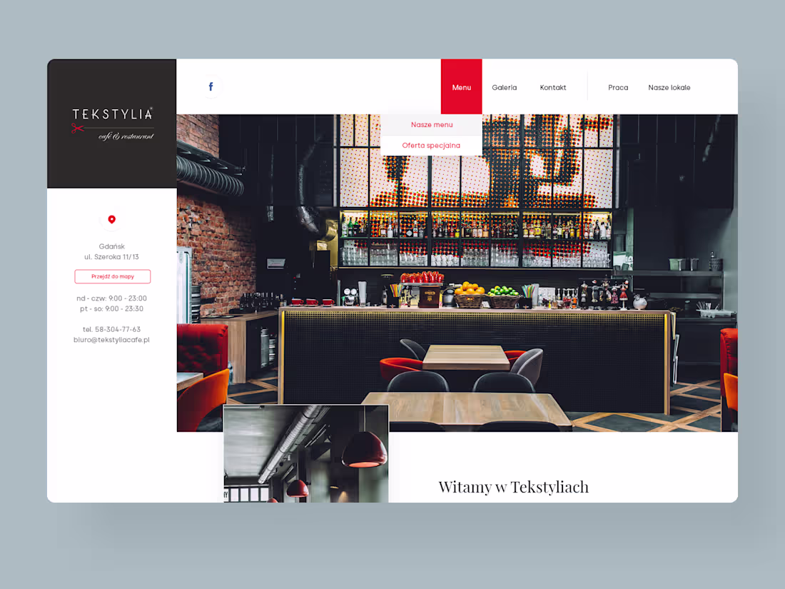 Cover image for Website design for Polish restaurant & cafe