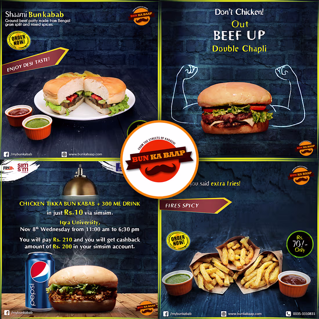 Cover image for Fast Food & Restaurant Social Media Campaign | Bun Ka Baap