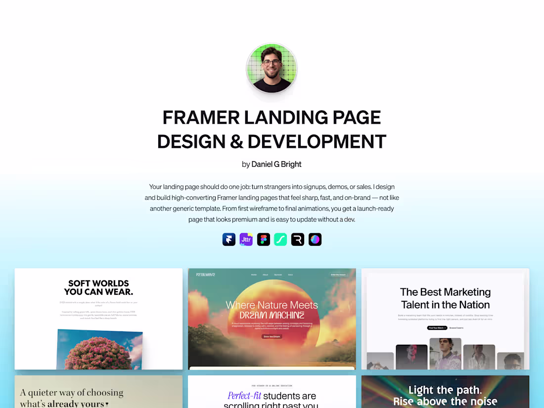 Cover image for Framer Landing Page — Design + Build