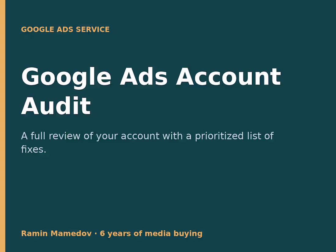 Cover image for Google Ads Account Audit