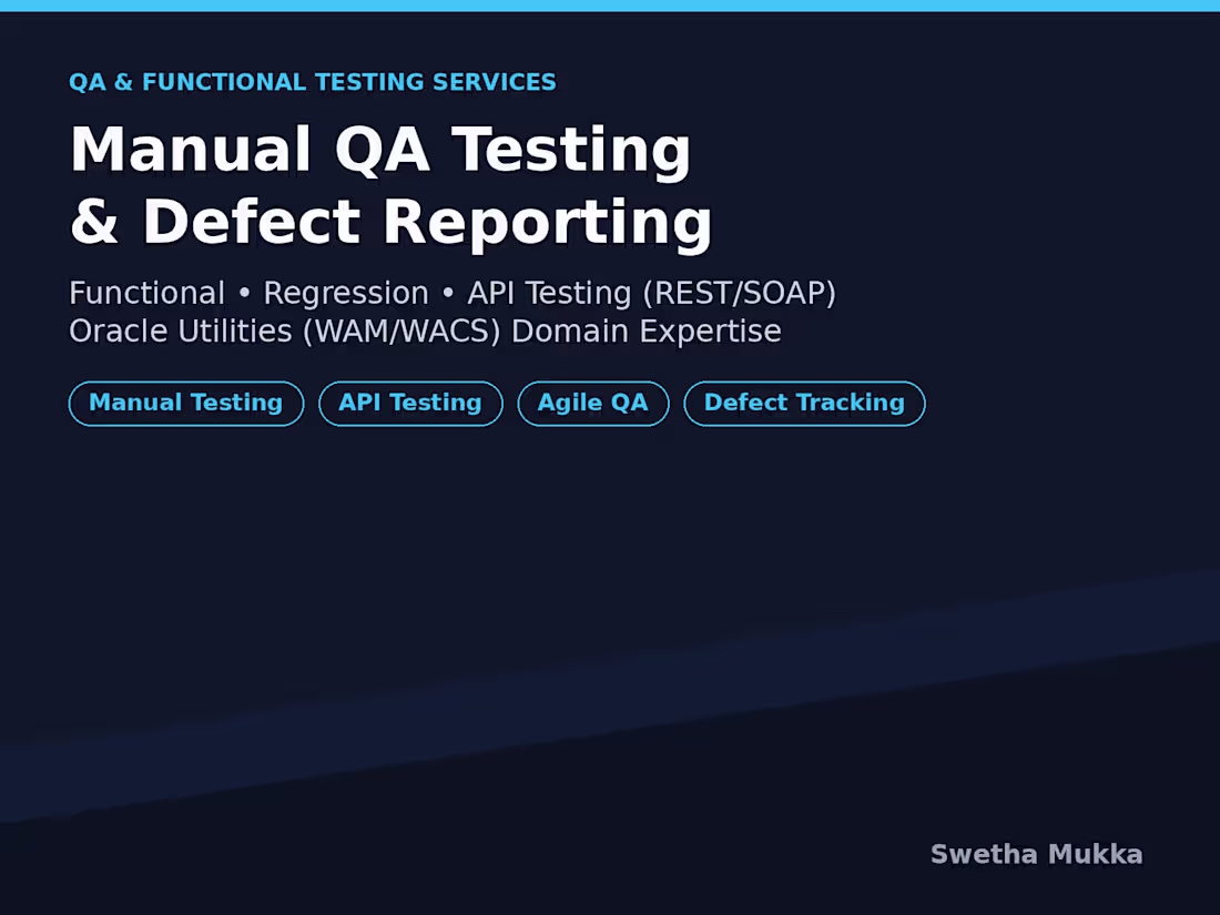Cover image for QA Testing & Functional Analysis for Enterprise Apps