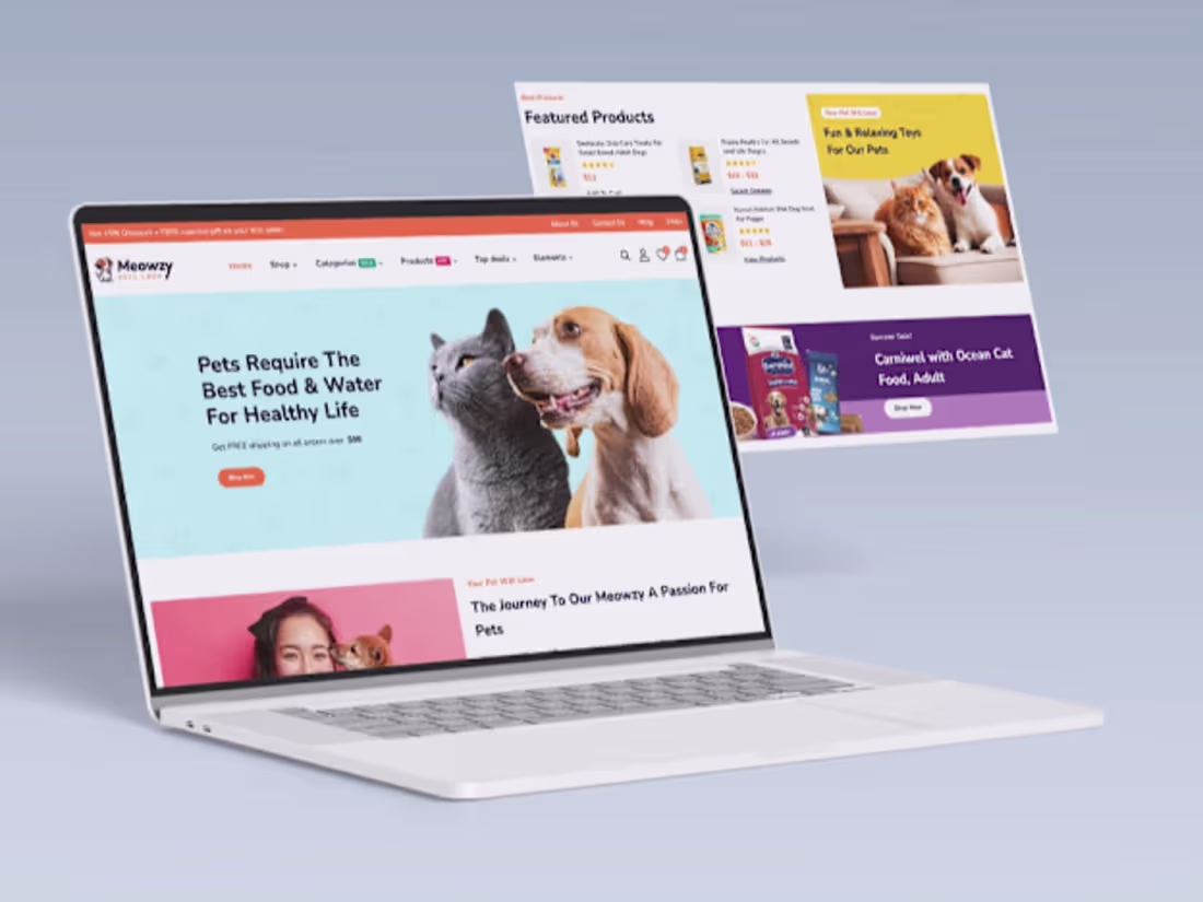 Cover image for Pet eCommerce Website Design |