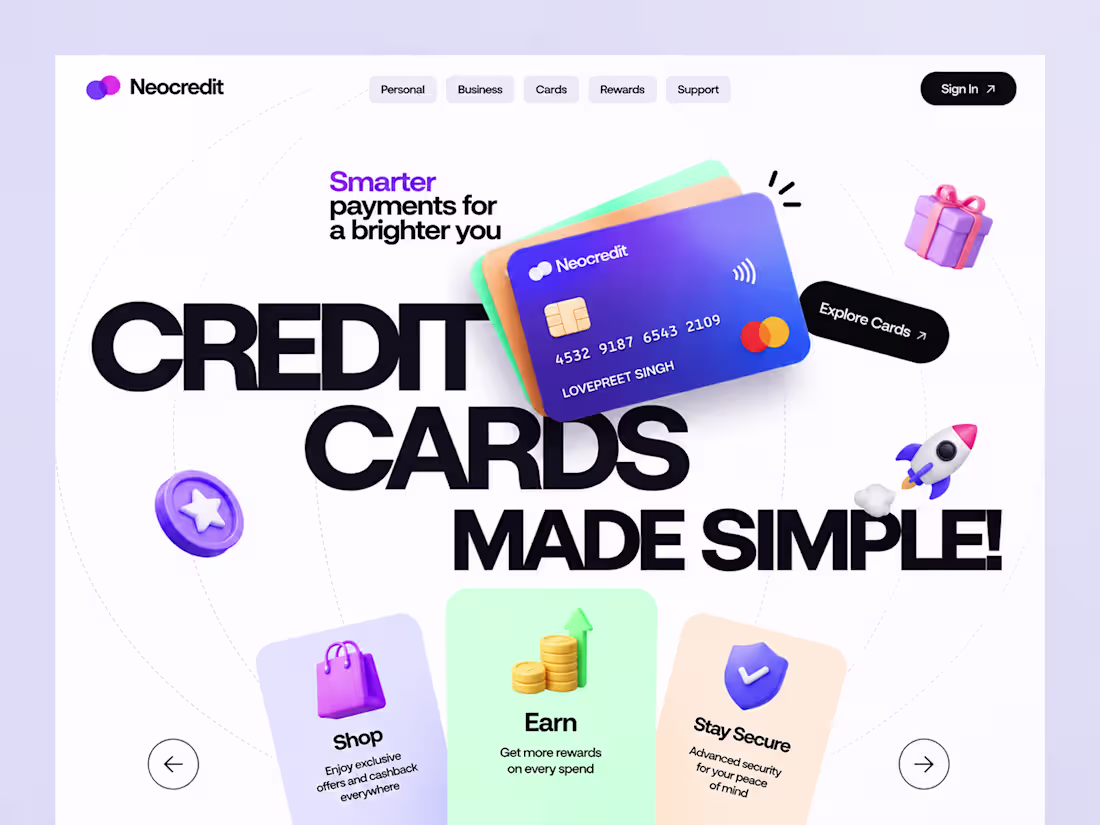 Cover image for NeoCredit — Fintech Website &