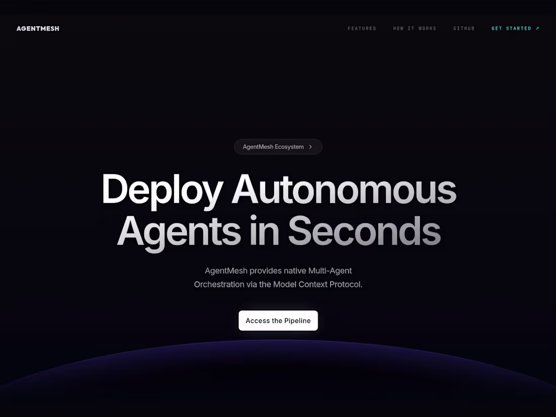 Cover image for AgentMesh — Visual Multi-Agent Orchestration