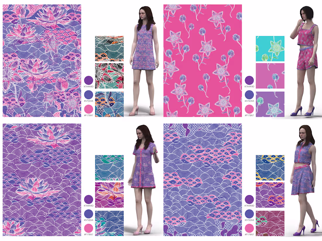 Cover image for Cohesive 4 Piece Seamless Pattern Design Collection for Brands