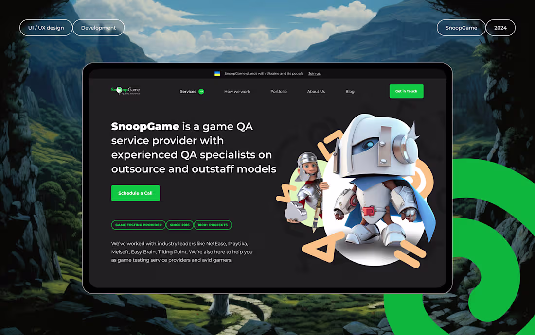 Cover image for SnoopGame - AI site redesign for a game testing company